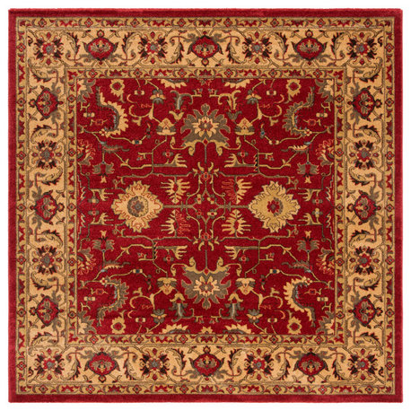 Safavieh Mahal Collection MAH693 Rug, Red/Beige, 6'7" Square