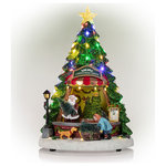 Alpine Corporation - Indoor Christmas Tree Shop Rotating Scene Holiday Decoration with LED Lights - Enhance your holiday décor with the Alpine Corporation's charming and unique Christmas Tree Shop Rotating Scene! The moving Christmas tree brings life to the scene, while the lights brighten the figurine and surrounding atmosphere. This decoration is sure to light up any room within your home, bringing a joyful and merry vibe into your house this holiday season. Measuring 9"L x 9"W x 13"H, the Alpine Corporation Christmas Tree Shop is sure to brighten your holiday decorations! Alpine Corporation is one of America's leading designers, importers, and distributors of superior quality home and garden decor products. Alpine Corporation's award winning in-house design team continuously develops new and innovative "statement pieces" for your home and garden. Your indoor and outdoor living spaces will be the envy of the neighborhood with our wide assortment of fresh, fashionable and contemporary products, from beautifully crafted solar garden stakes featuring patented motion and fiber optic lighting technology to beautiful fountains and delightful bird baths and feeders.
