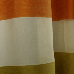 Justine Sheer Linen Drapery in Ecru/Spring - Drapery Fabric