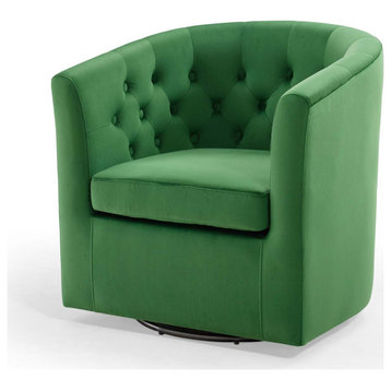 Tufted Armchair Accent Chair, Velvet, Green, Modern, Living Lounge Hospitality