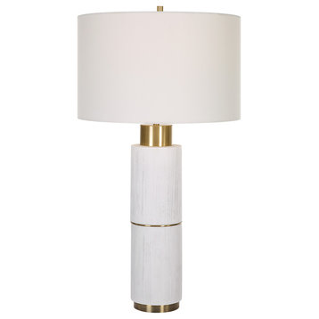 1-Light Ruse Whitewashed Table Lamp