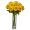 Sunflower With Cylinder Silk Flower Arrangement, Yellow