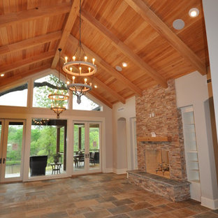 Wohnzimmer mit Schieferboden Ideen, Design & Bilder - Oktober 2020