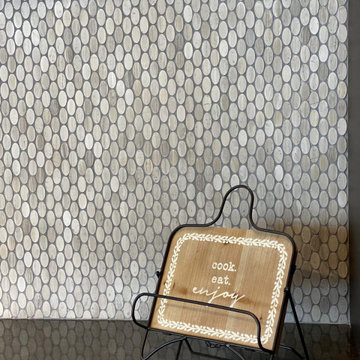 Neutral Interiors - Transitional Kitchen Backsplash With Oval Marble Mosaic Tile