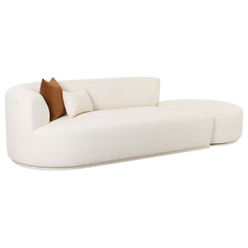Fickle Cream Boucle 2-Piece Chaise Modular Left Arm Facing Sofa