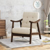 GDF Studio Aurora Mid-Century Modern Accent Chair, Beige/Brown