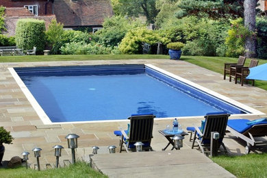 Inspiration for a rectangular swimming pool in Kent.