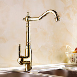 Antique Brass Golden Printed Rotatable Kitchen Sink Faucet TA199G - Kitchen Faucets