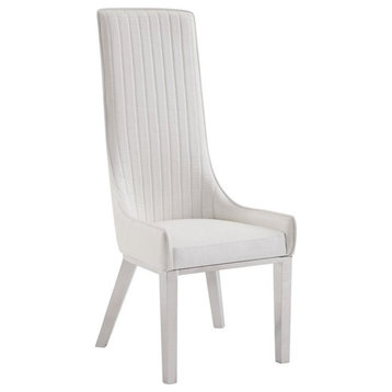 ACME Furniture Gianna Dining Chair in White PU and Stainless Steel (Set of 2)