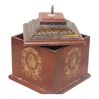 French Box Style Wood With Design - Asian - Decorative Boxes - by ...
