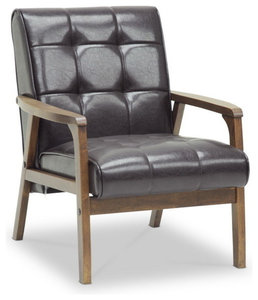 Baxton Studio Mid-Century Masterpieces Club Chair, Brown