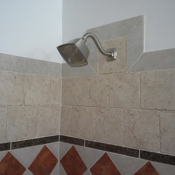 Master and main bathroom with imported Italian porcelin and granite tiles.