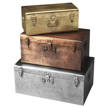 Butler Specialty Hors D'oeuvres Spirit 3 Piece Iron Storage Trunk Set