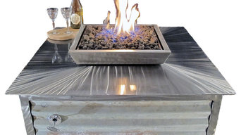 IMPACT Fire Table, Stainless Steel, Rustic Style, Square, LP or Natural Gas, Nat