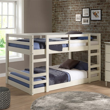 Low Wood Twin Over Twin Bunk Bed - White