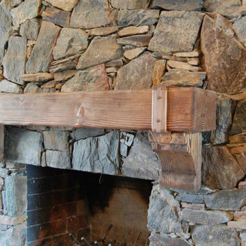 Custom Time-Worn Timber Wood Mantel