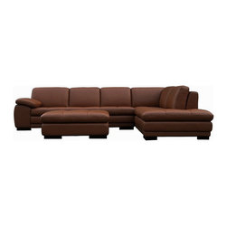 625 Italian Brown Leather Sectional Sofa - J&M Furniture - Sectional Sofas