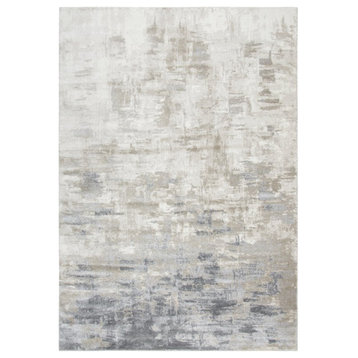 Encore 8' x 10' Abstract Beige/Gray/Rust/Blue Power-Loomed Area Rug