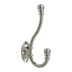 Cosmas - Heavy Duty Coat and Hat Hook, Satin Nickel, Set of 10 - Wall Hooks