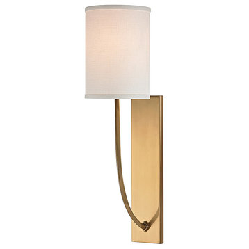 Hudson Valley Colton 1 Light Wall Sconce, Aged Brass
