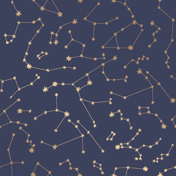 Constellations Peel and Stick Wallpaper, Navy