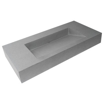 ALFI brand ABCO40R 40" Solid Concrete Rectangular Countertop Sink