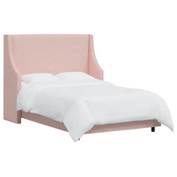 Fully Upholstered Wingback Bed, Zuma Rosequartz, Queen