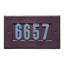 Manchester 1410 Custom Address Plate Gold Brass Numbers in Antique Copper - House Numbers