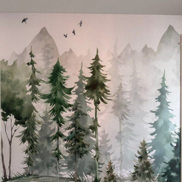 Wallpaper installation Living Room in Dallas