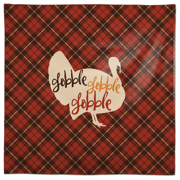 Gobble Gobble Plaid Turkey Tablecloth