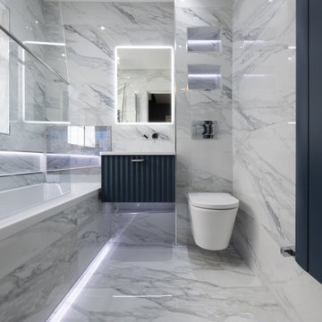 Bathroom - Marmo Azul Marble-Effect Porcelain Tile Gloss