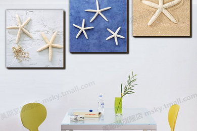 Stretched Canvas Art Animal Sea Star Set of 3 - 352M