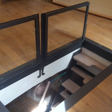 escalier +trappe verre ouvrante