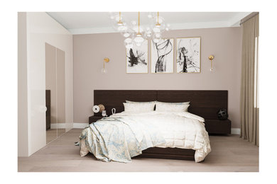 Bedroom - contemporary bedroom idea in Moscow