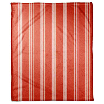 Red Stripes Fleece Blanket