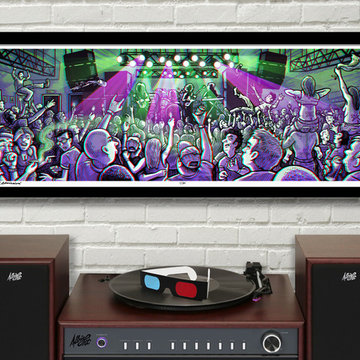 'General Admission' 3D Panorama Concert Illustration with Red/Blue Glasses