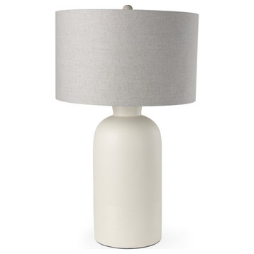 Cato 20.0Lx20.0Wx33.5H Cream Base With White Shade Table Lamp