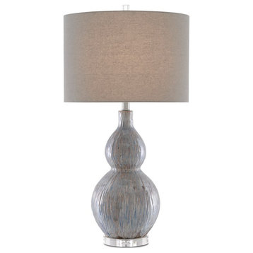 6000-0610 Idyll Table Lamp, Gray and Blue and Taupe and Clear