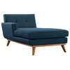 Engage Left-Facing Upholstered Fabric Sectional Sofa, Azure