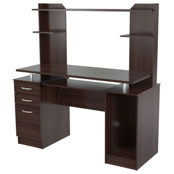 51" Espresso Computer Desk With Two Drawers