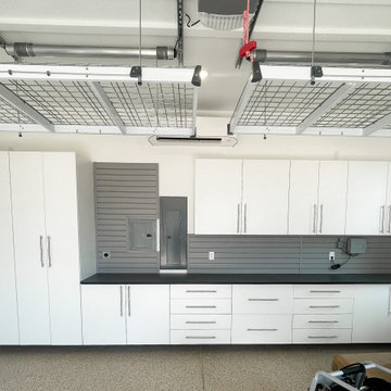 Luxury Garage with Custom Workbench
