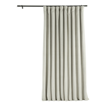 Signature Warm Off White Doublewide Blackout Velvet Curtain Single Panel, 100"x8