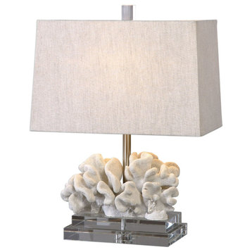 Uttermost 27176-1 Coral 1 Light 22"H Table Lamp - Taupe Ivory
