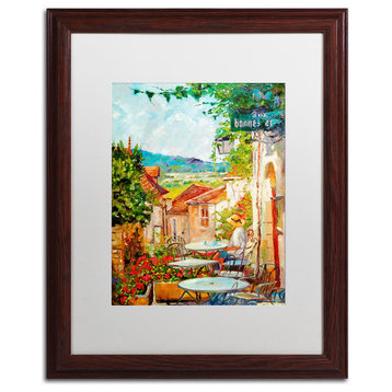 David Lloyd Glover 'Provence Cafe Morning' Art, Wood Frame, 16"x20", White Matte