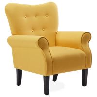 High Wingback Linen Armchair, Citrine Yellow