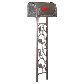 Floral Curbside Mailbox with Floral Mailbox Post