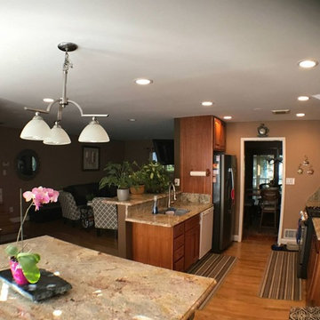 Marble & Granite Before and After Living Room and Kitchen
