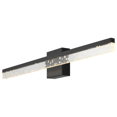 Mario 22" 1-Light 360-Degree Rotatable Integrated LED, Black/Clear, Width: 30"