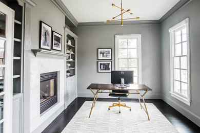 Home office - transitional home office idea in Boston