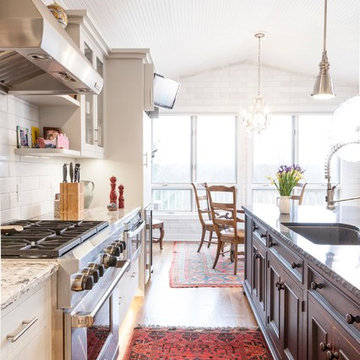 Ohio upscale White Kitchen with Black Island
